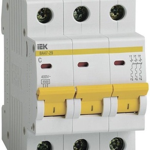 Авт. Вык. 3П 10А хар. С 4,5 кА ВА47-29 IEK